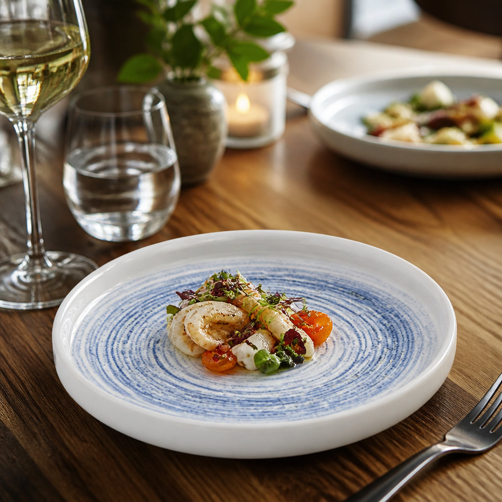 Walled Plates 160mm Vitrified Ceramic for Restaurants & Cafés (Pack of 6)