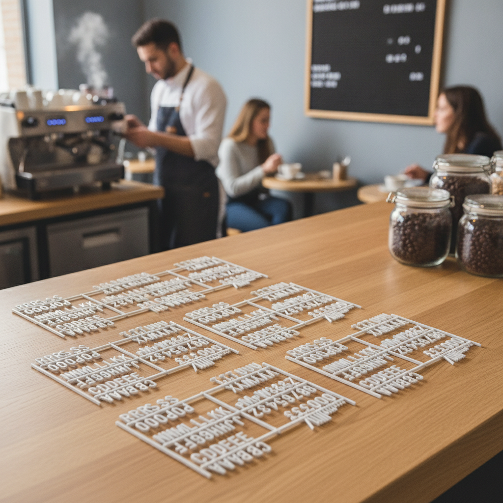White Plastic Peg Board Lettering 20mm for Cafés & Pubs (Pack of 6)