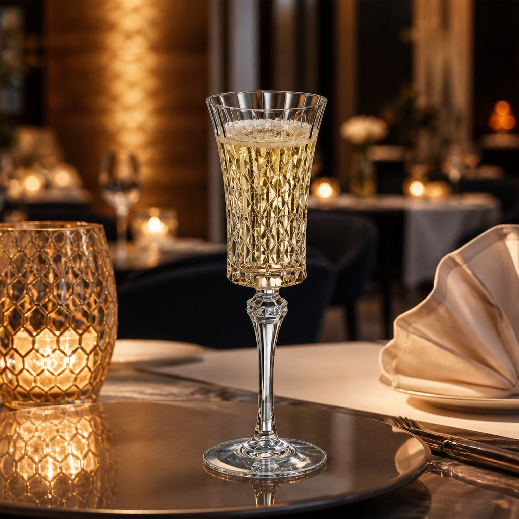 Diamax Lead-Free Crystal Flute 150ml for Fine Dining (Pack of 8)