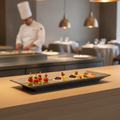 Melamine Grey Buffet Tray 530mm for Catering Events
