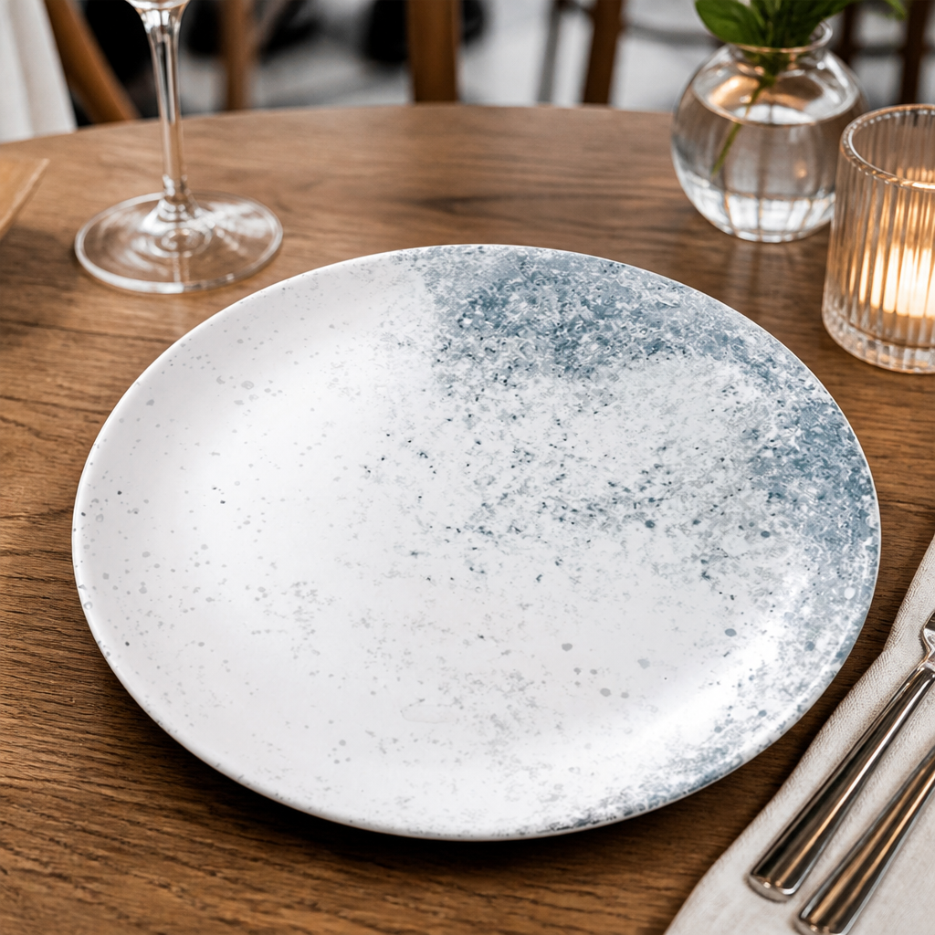 Coupe Plates inch 11 1/4 Blue Vitrified Porcelain for Restaurants & Cafés (Pack of 12)