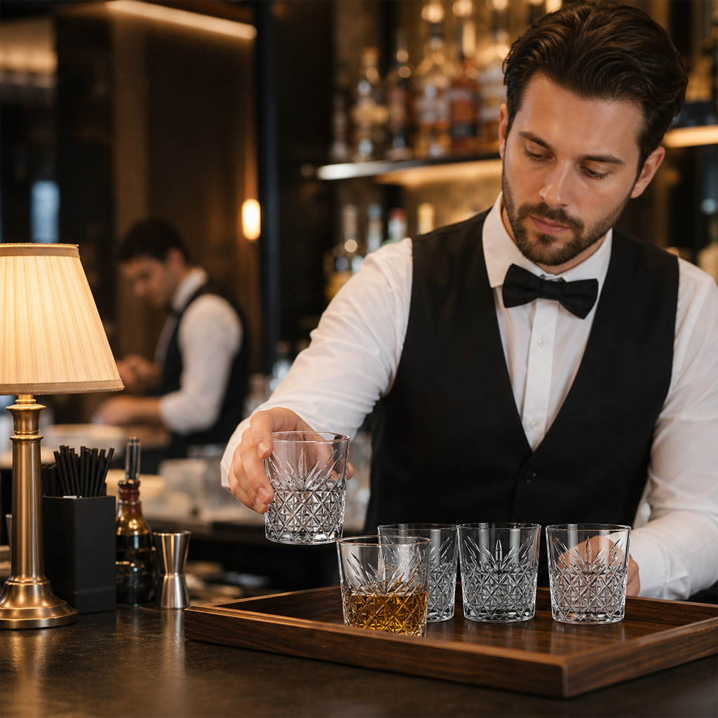 Glass Stackable Tumblers 350ml for Bars & Restaurants (Pack of 24)