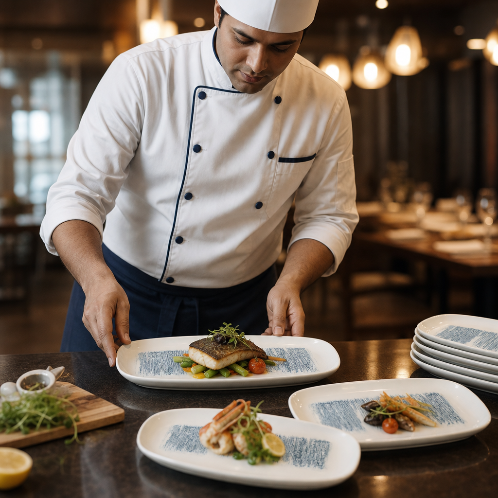 Oblong Platters Blue Vitrified Ceramic for Everyday Service (Pack of 12)