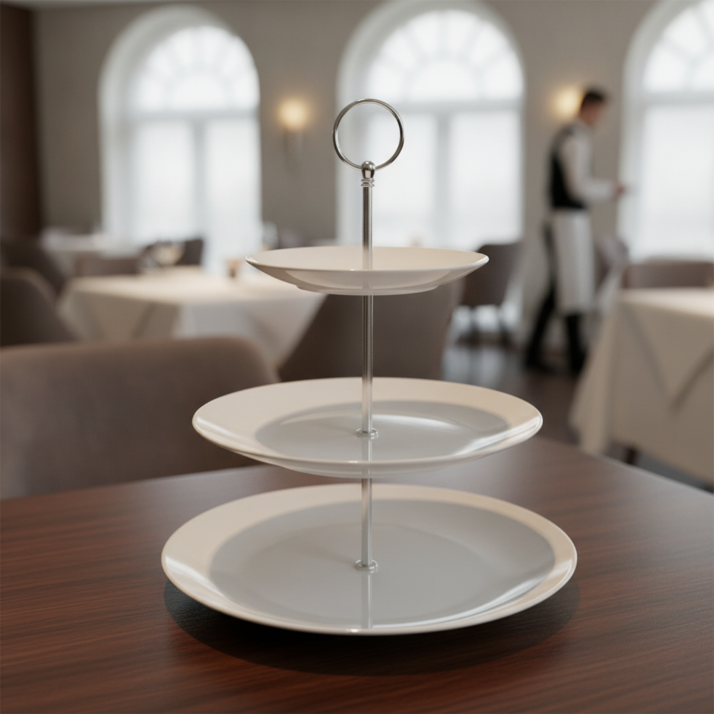 Porcelain Three-Tier Cake Stand 270mm for Afternoon Tea