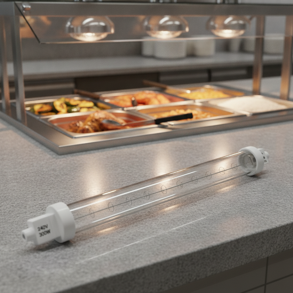Jacketed Quartz Heat Bulb 300W for Food Display