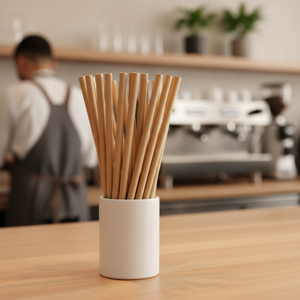 Kraft Paper Smoothie Straws 210mm for Eco-Friendly Service (Pack of 250)