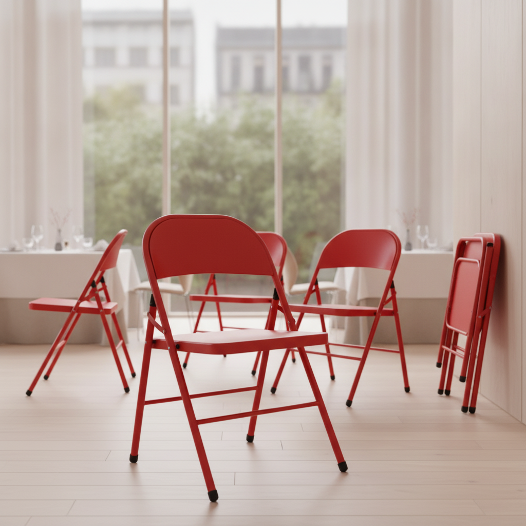 Steel Folding Metal Chairs for Dining and Events (Pack of 4)