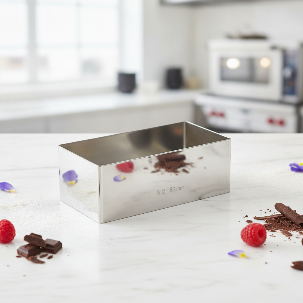 Stainless Steel Rectangular Mini Gateaux Mould 80 x 40mm for Baking