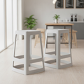 Polypropylene Light Grey High Stools 650x430mm for Indoor & Outdoor Use (Pack of 2)