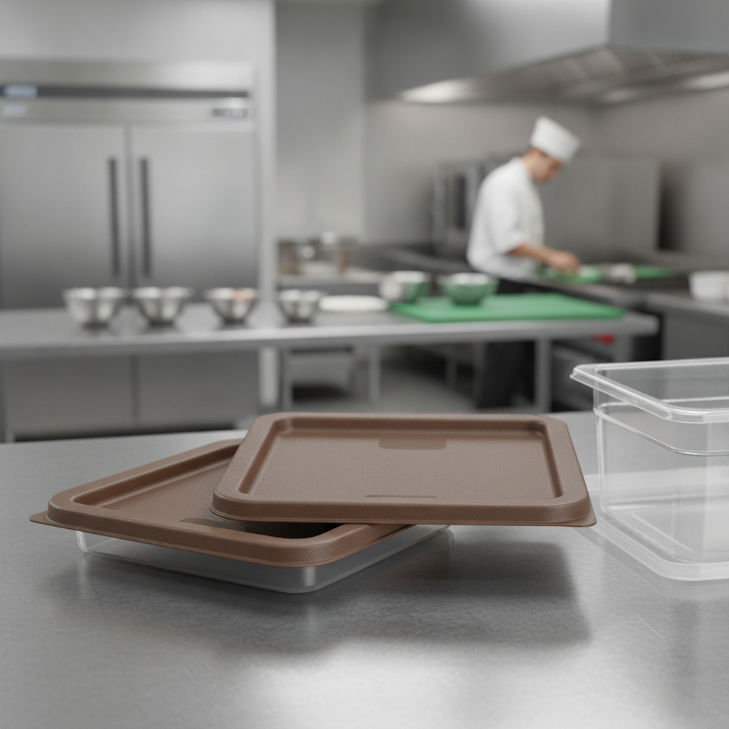 Polyethylene Brown Square Food Storage Container Lid for Food Prep