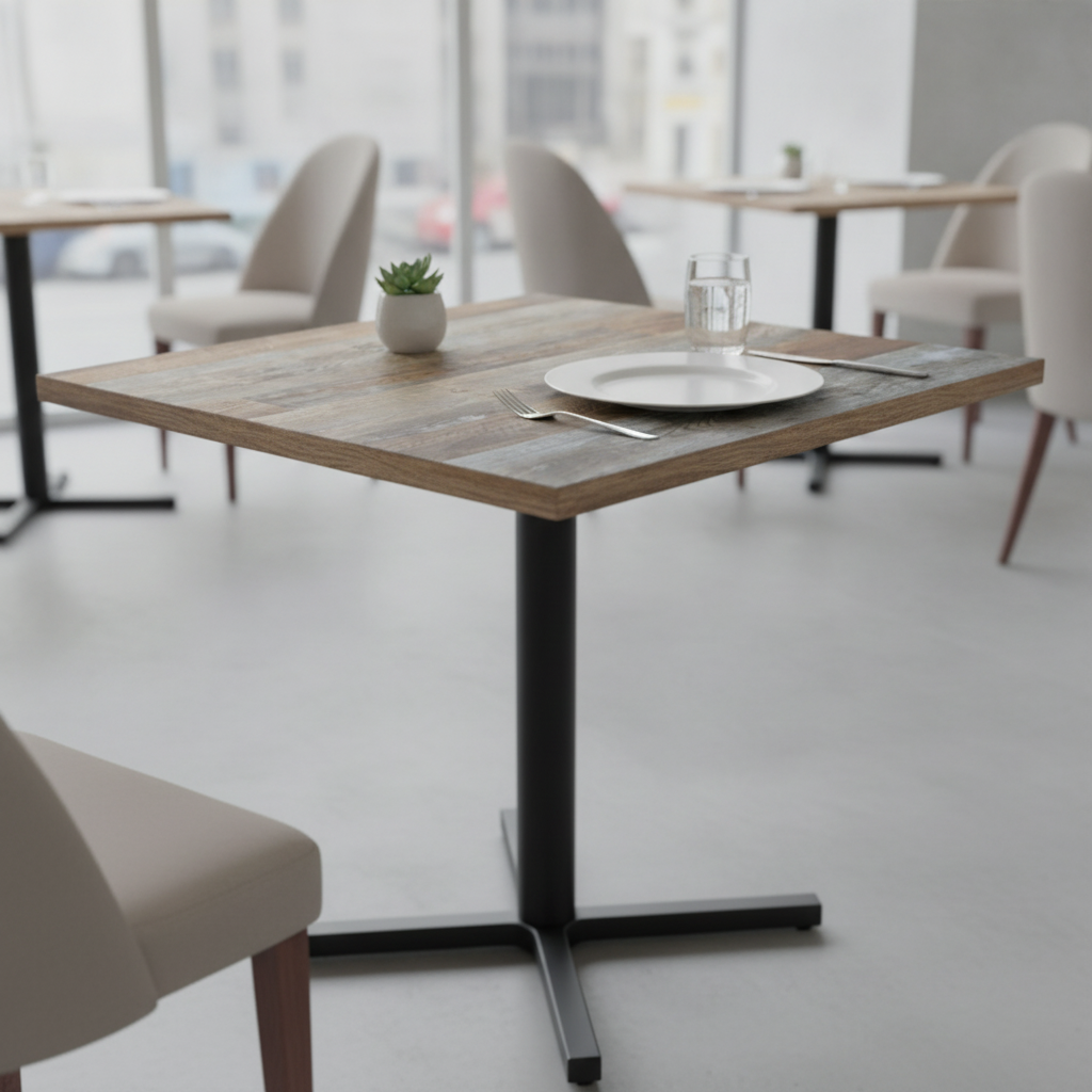 High Density Woodchip Square Table Top 600mm for Indoor Dining