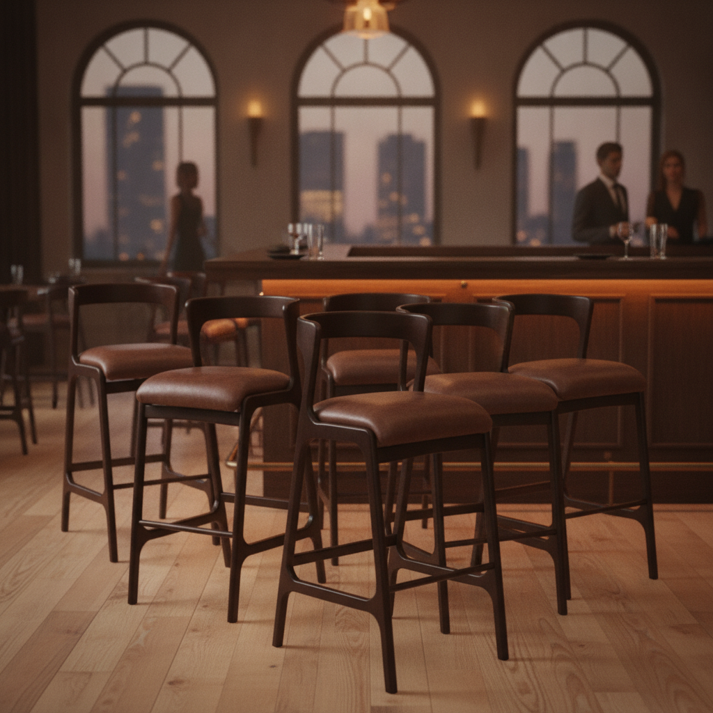 Rubber Wood Bar Chair 1055x460mm for Elegant Venues (Pack of 6)