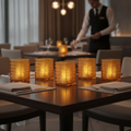 Amber Jewel Glasses Lamp 67mm for Restaurant & Event Venues (Pack of 6)