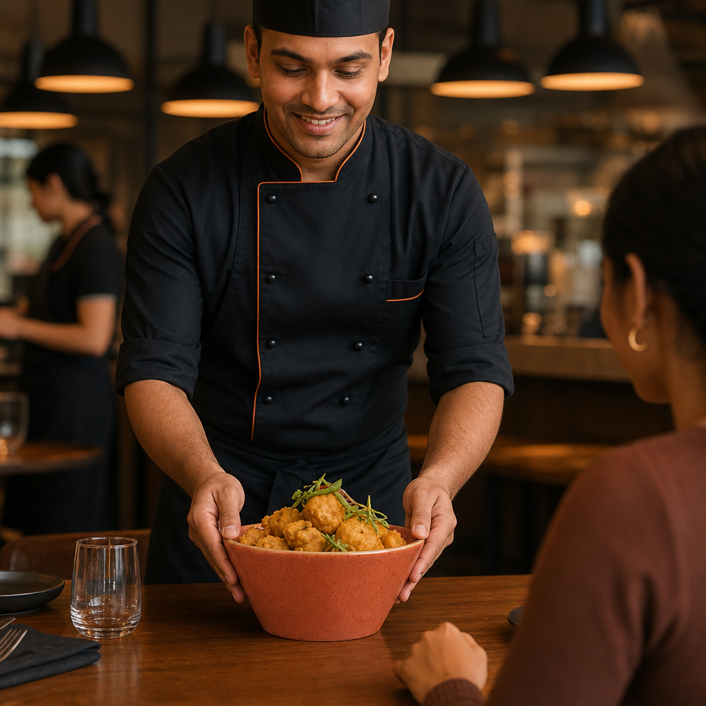 Spiced Round Bowls 295mm Orange Vitrified Ceramic for Serving Snacks (Pack of 12)