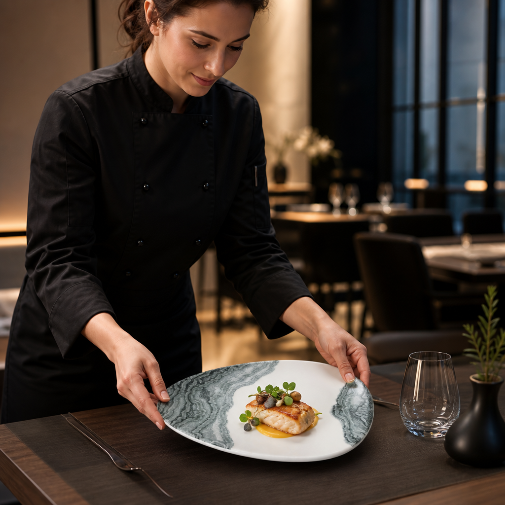 Triangle Chefs Plates Black Vitrified Ceramic for Modern Hospitality (Pack of 12)
