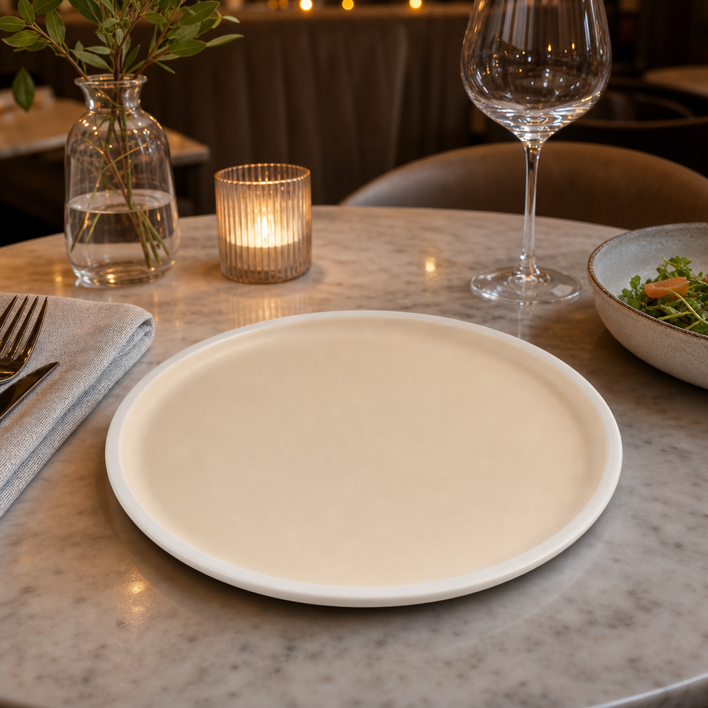 Vanilla Plates 210mm Vitrified Porcelain for Dining Rooms (Pack of 6)