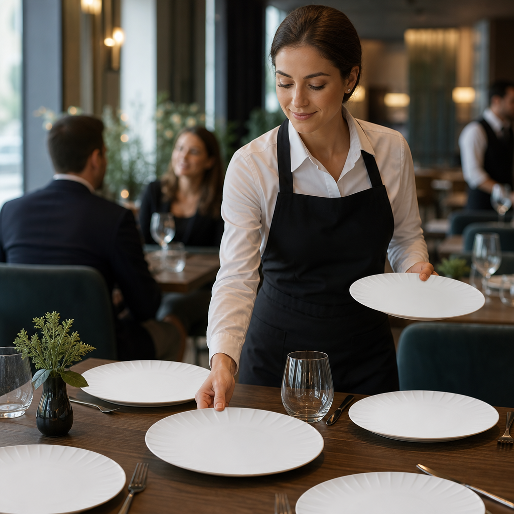 Vitrified Coupe Plates 260mm Fine China for Contemporary Dining (Pack of 6)