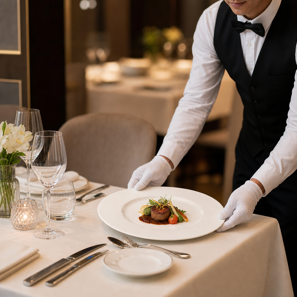 Wide Rim Flat Plates 310mm Bone China for Restaurant Dining (Pack of 6)