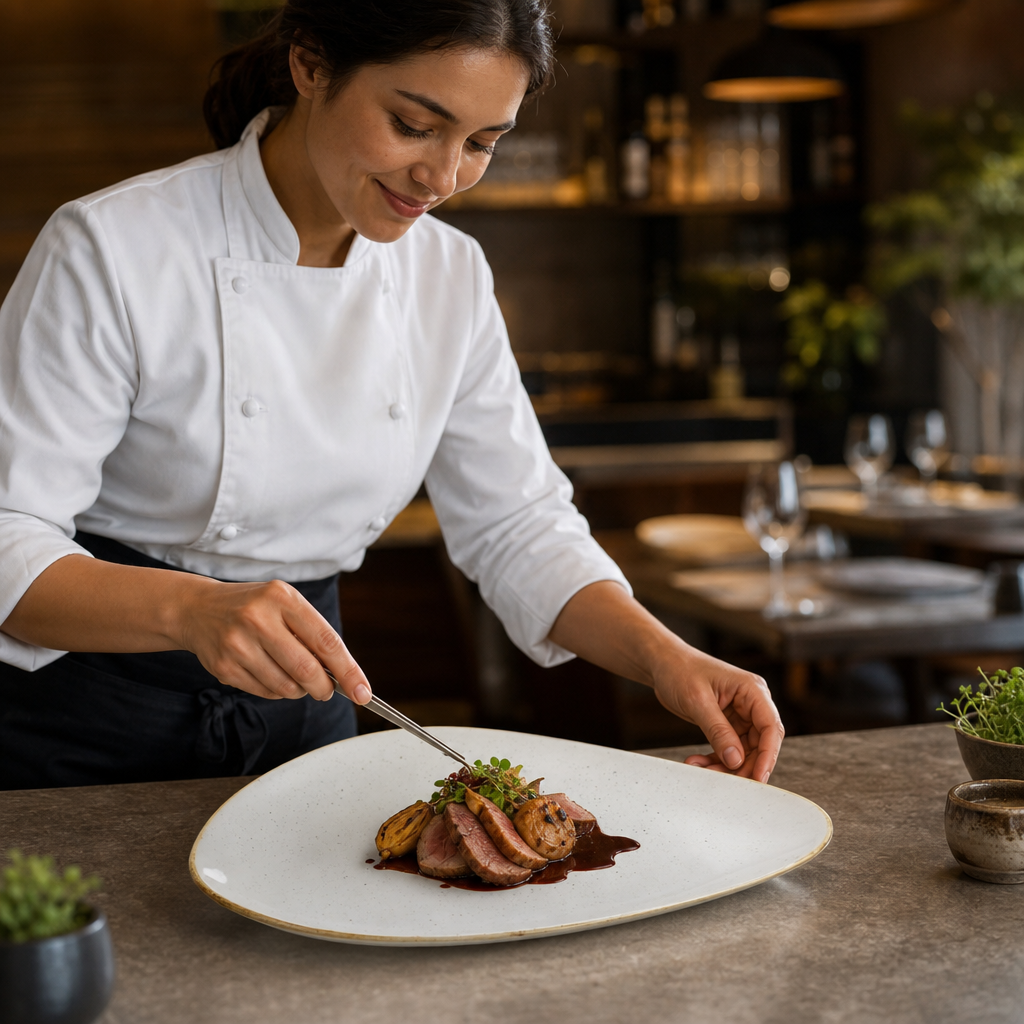 Triangular Plates 355mm White Vitrified Ceramic for Casual and Fine Dining (Pack of 6)