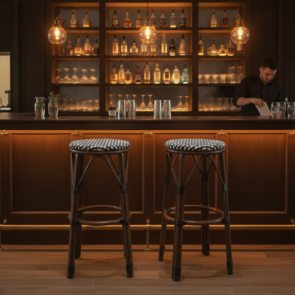 Polyethylene Black Dot Bar Stools 750mm for Hospitality (Pack of 2)