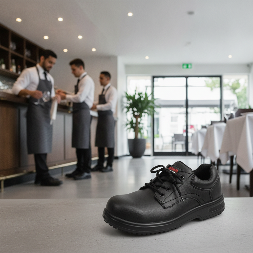 Microfibre Slipbuster Basix Shoes Black for Front of House Teams