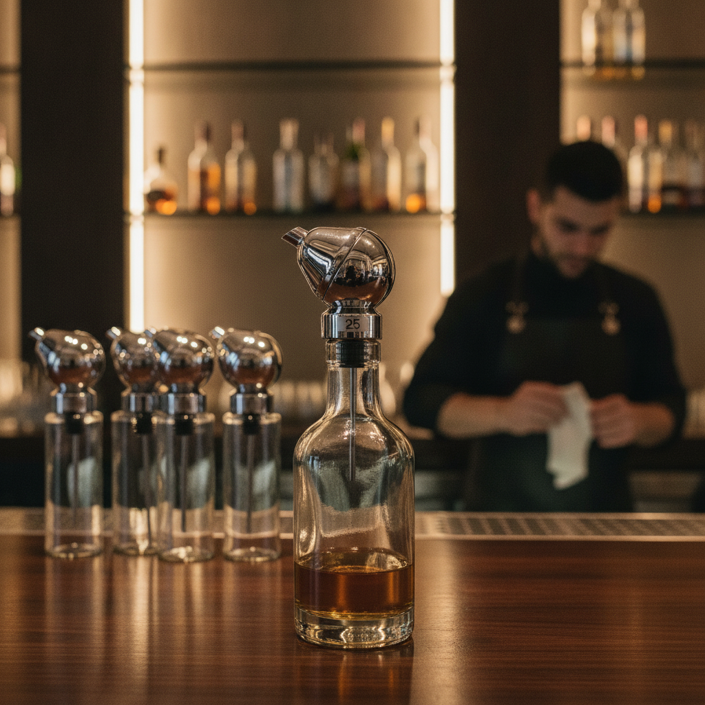 Chrome Measured Pourer 25ml for Bartending