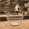 Metal White Basket 175mm for Kitchen and Buffet Spaces