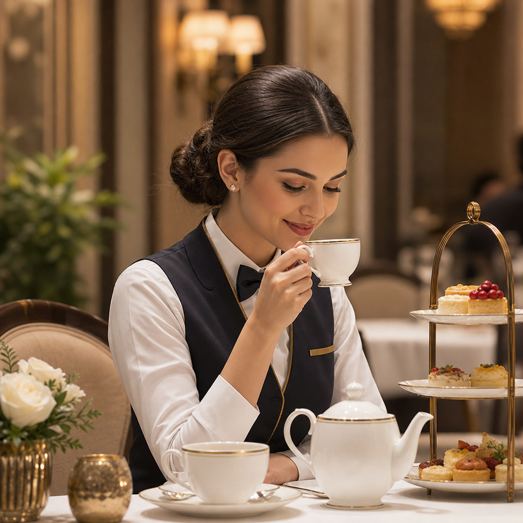 Footed Tea Cups 220ml Bone China for Elegant Tea Service (Pack of 12)