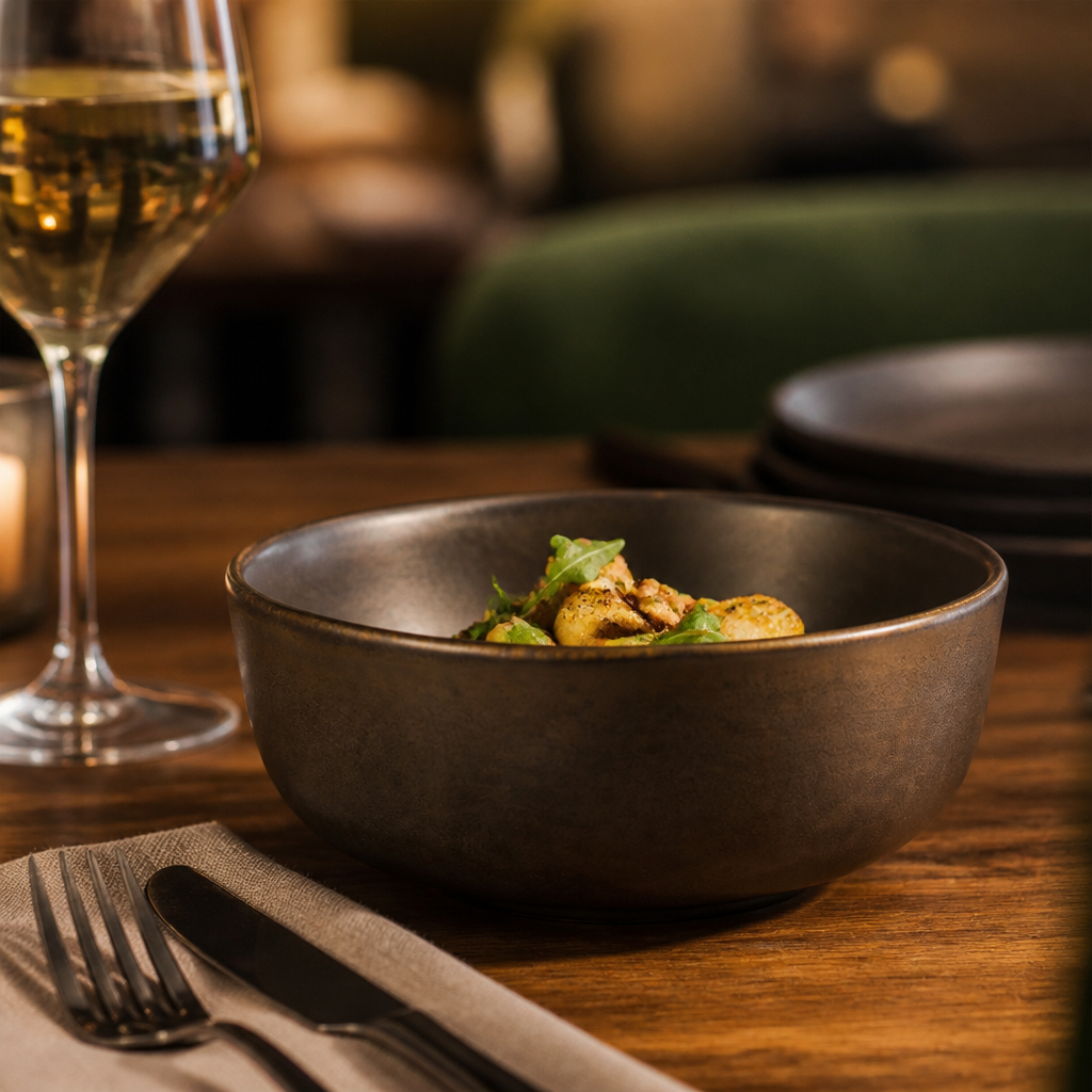 Ochre Stoneware Deep Bowls 100mm for Stylish Dining