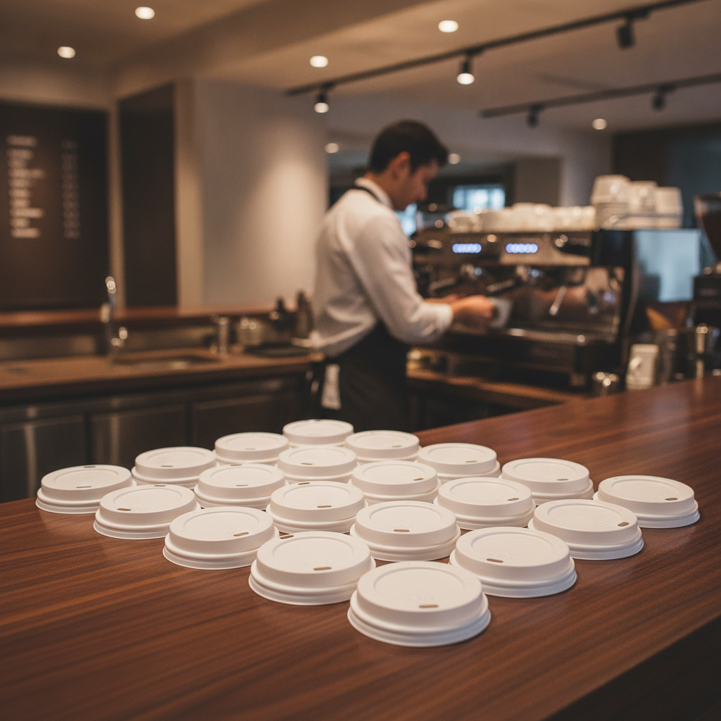 Polystyrene Coffee Cup Lids for Hot Drinks (Pack of 50)