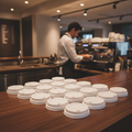 Polystyrene Coffee Cup Lids for Hot Drinks (Pack of 50)