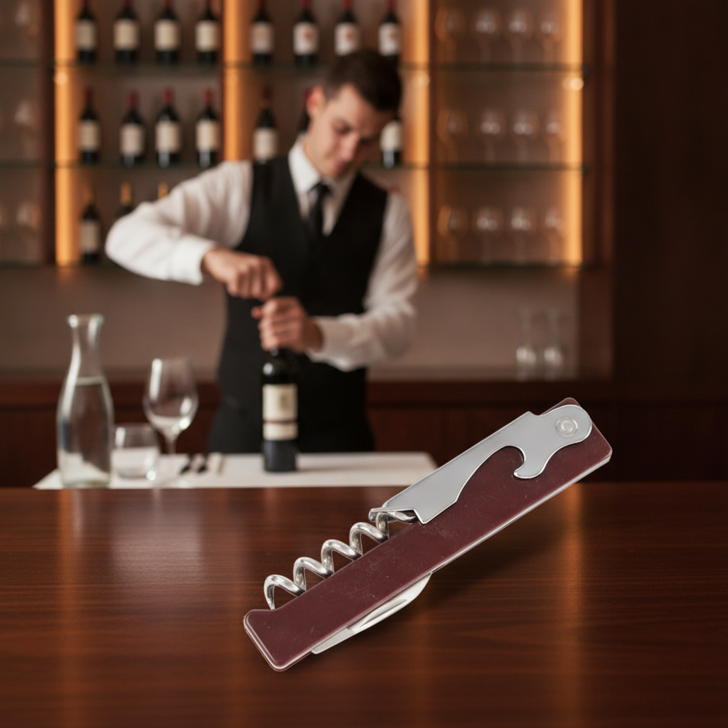 Stainless Steel Waiter's Friend Corkscrew for Efficient Service