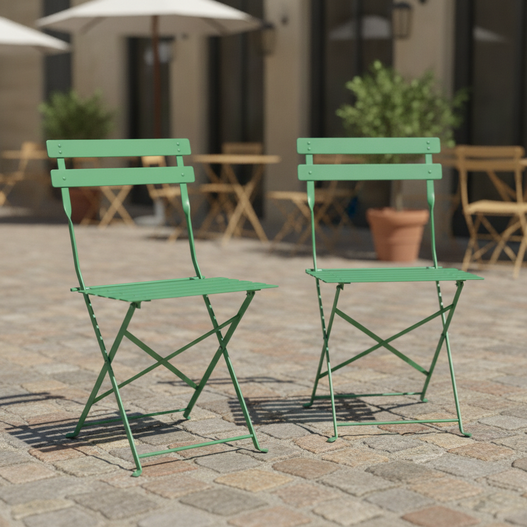 Powder-Coated Steel Folding Chairs 800x387mm for Indoor & Outdoor Use (Pack of 2)