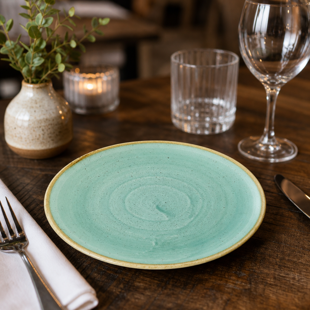 Coupe Plates 165mm Vitrified Ceramic for Rustic Table Settings (Pack of 12)