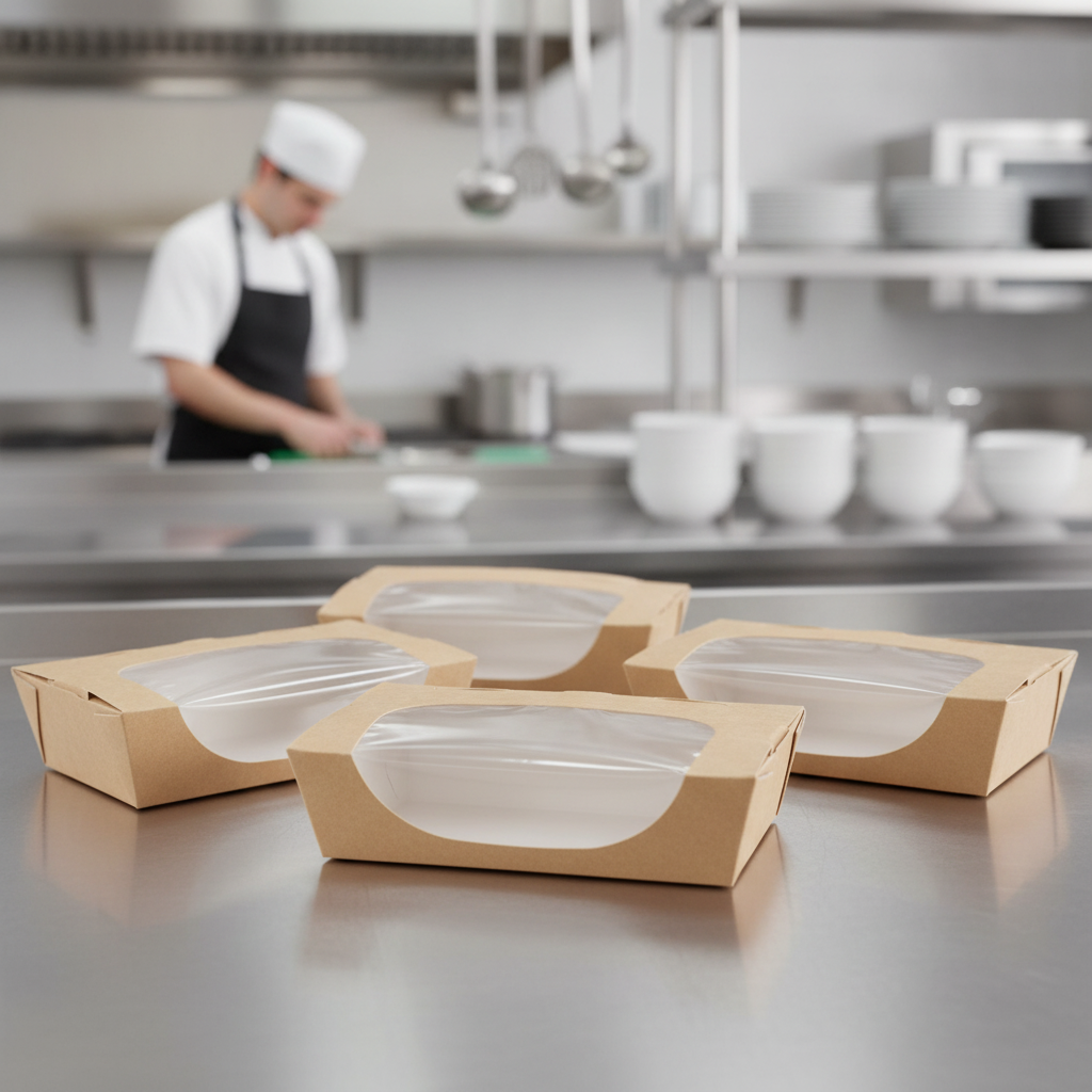 Kraft Paper Salad Boxes 1000ml for Delis & Caterers (Pack of 200)