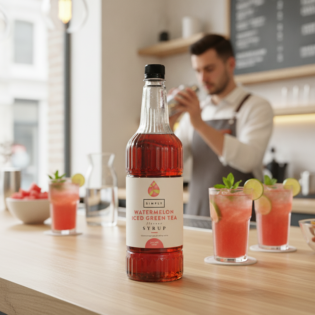 Watermelon Iced Green Tea Syrup 1L for Refreshing Beverages