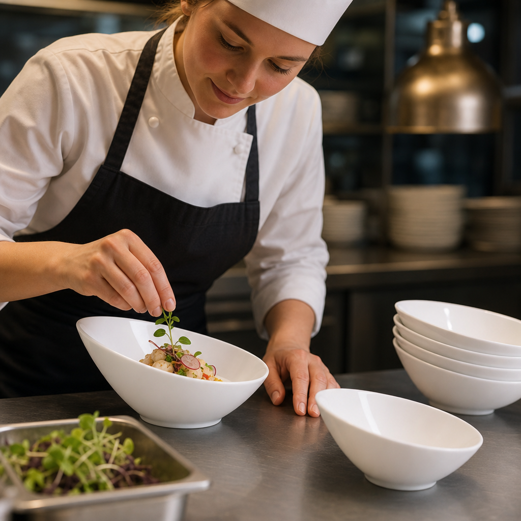 Bowls 102mm White Porcelain for Catering Use (Pack of 12)