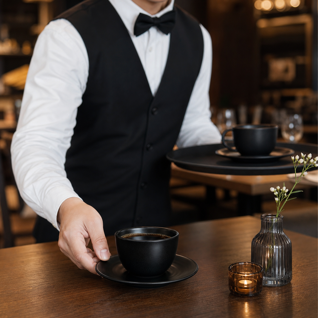 Saucers 162mm Black Vitrified Stoneware for Professional Service (Pack of 6)