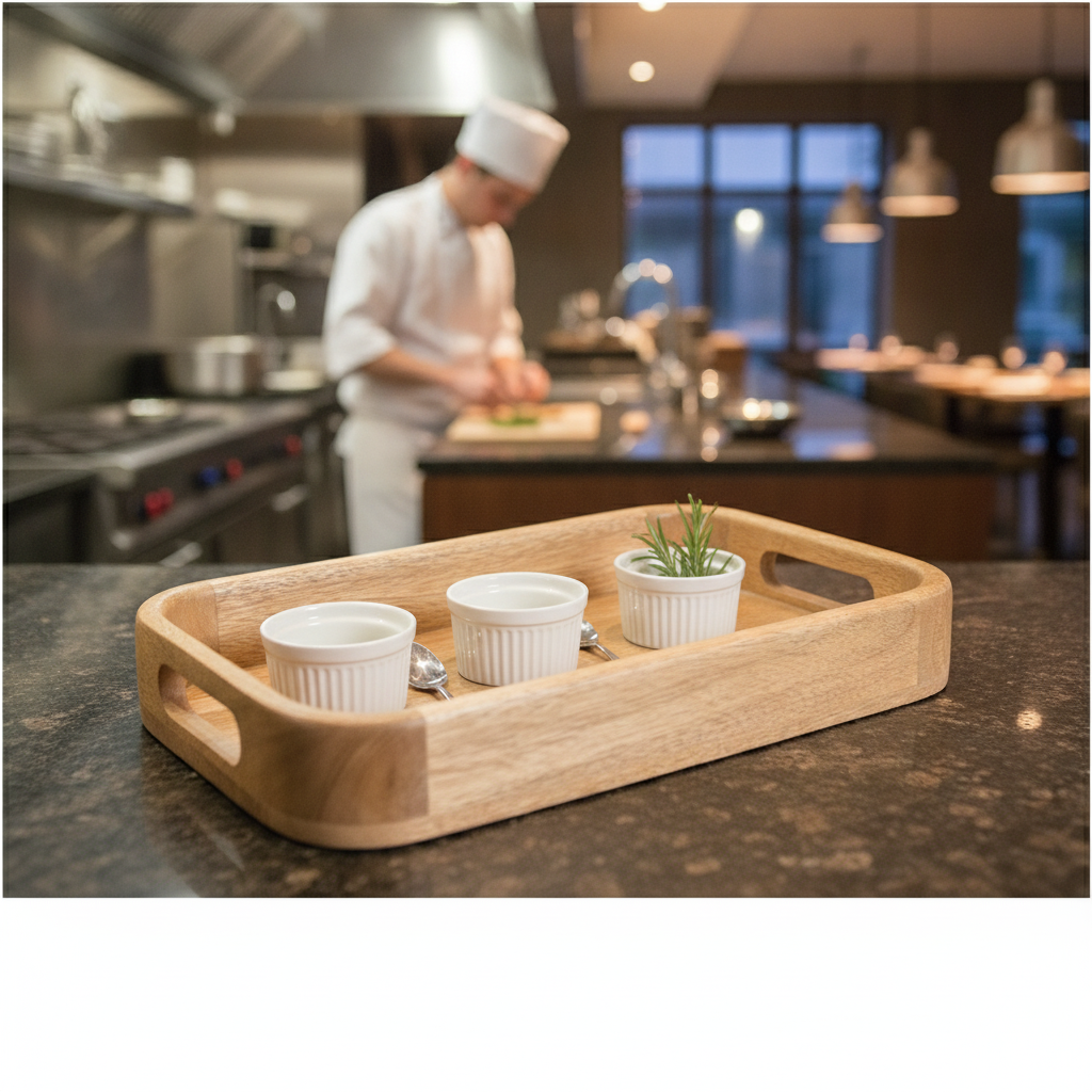 Mango Wood Deep Sided Rectangular Tray 300x190mm for Serving