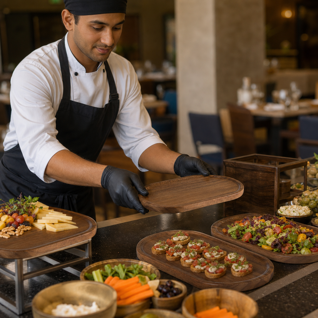 Wood Serving Board 285x155mm for Buffet Stations