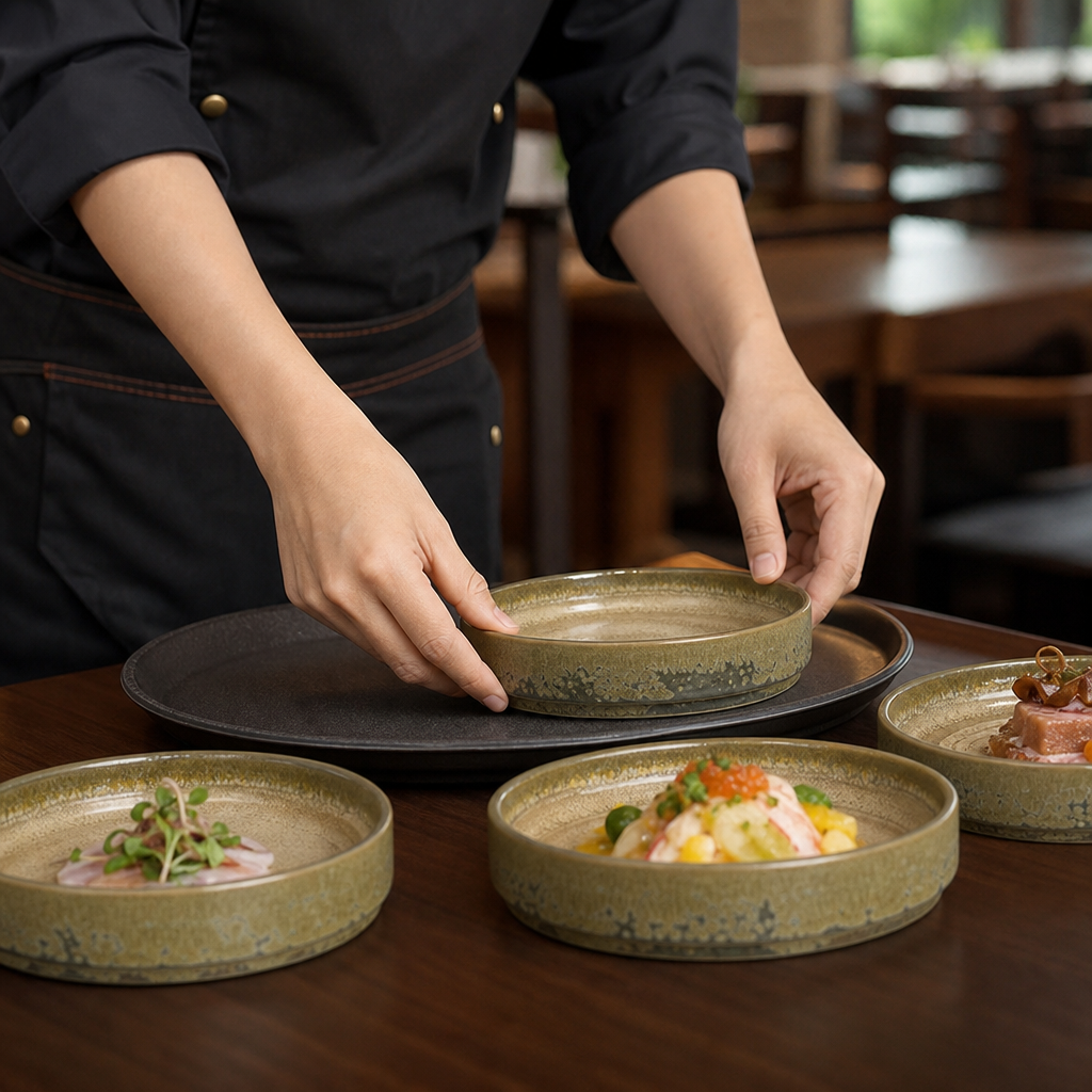 Round Stacking Trays 135mm Vitrified Ceramic for Versatile Dining (Pack of 12)