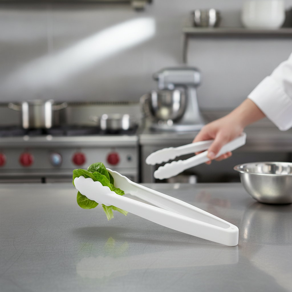 Polycarbonate White Tongs 12" for Domestic & Professional Kitchens