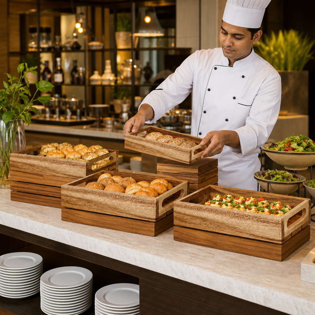 Wooden Crate for Buffet Display