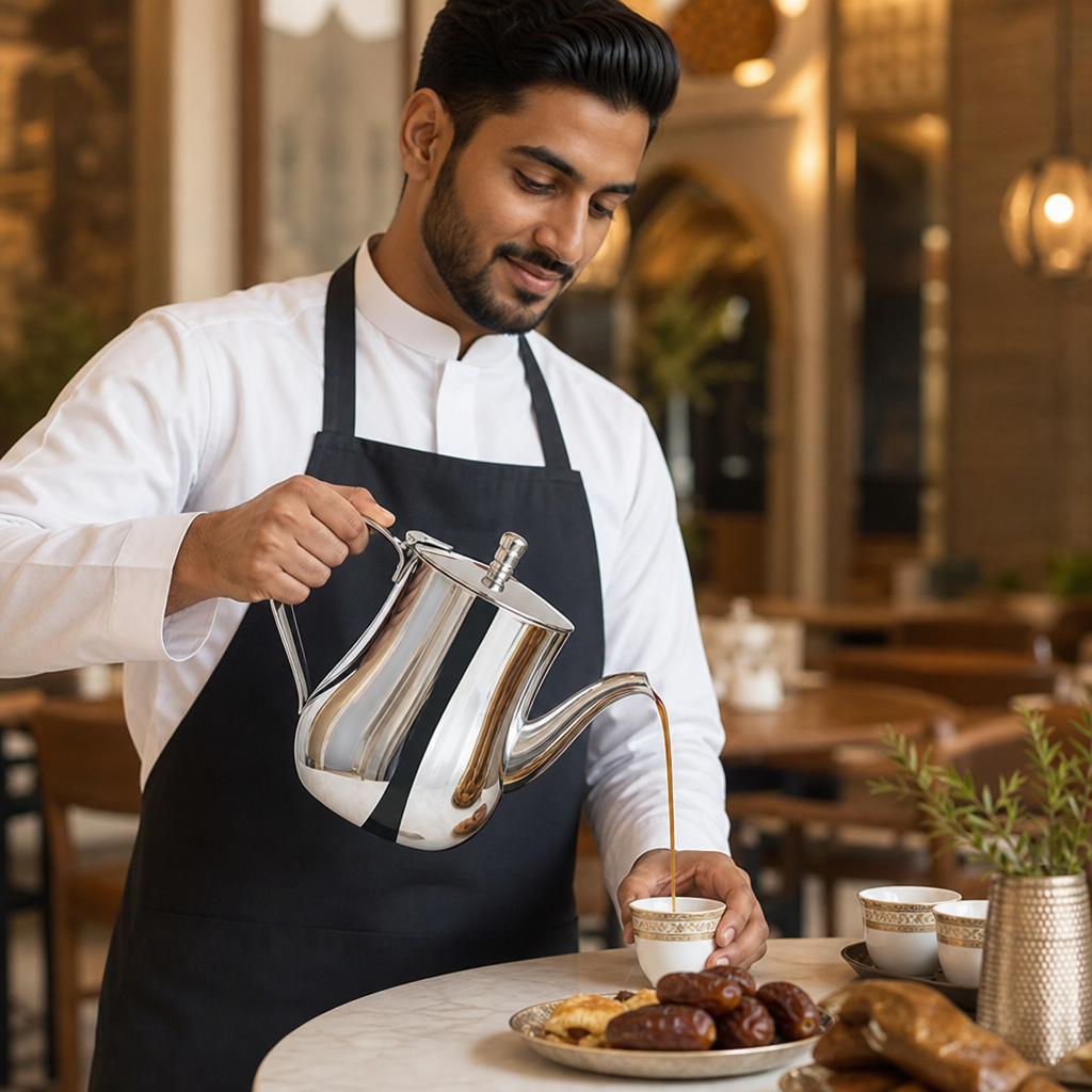 Stainless Steel Arabian Coffee Pot 700ml for Busy Cafés