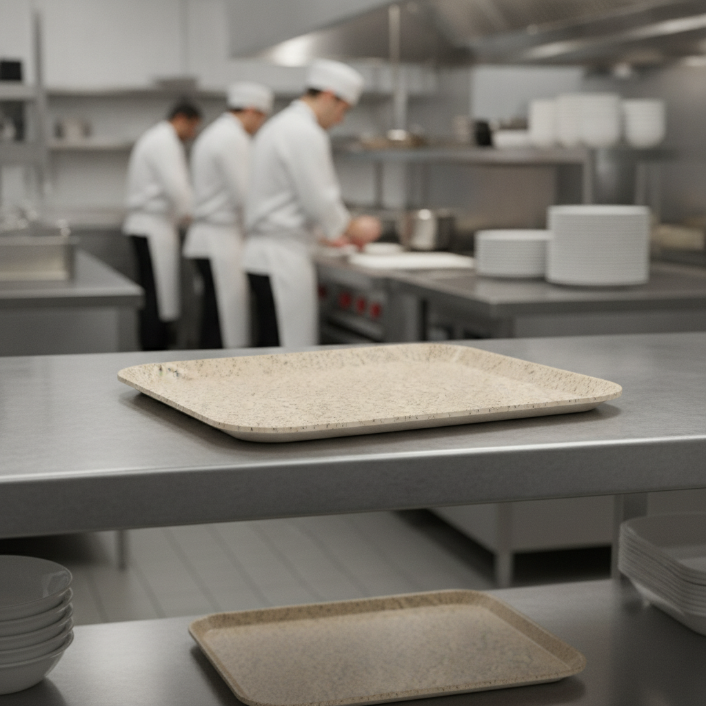 Fiberglass Reinforced Polyester Rectangular Tray 360x480mm for Cafeterias