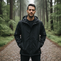 Polyamide Waterproof Rain Jacket Black for Outdoor Use
