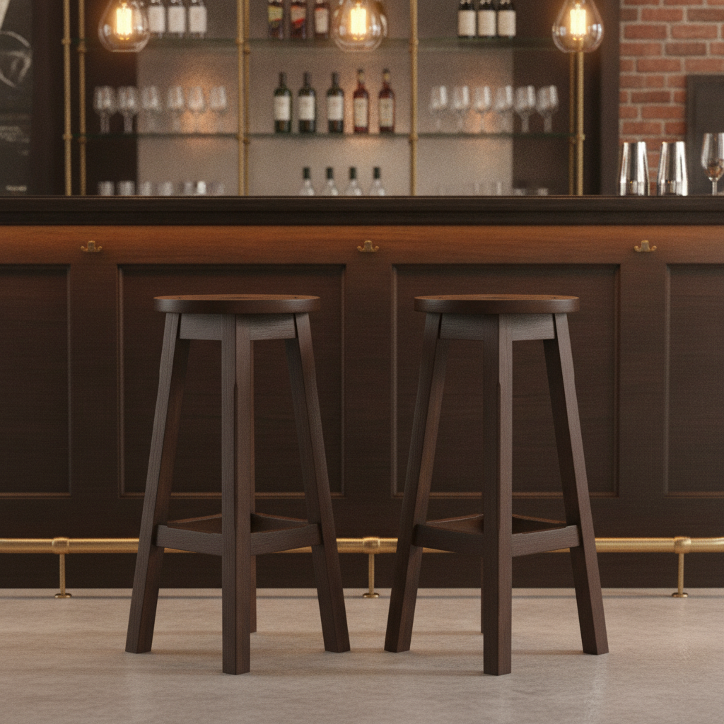 Rubber Wood High Stool 760mm for Bars & Pubs (Pack of 2)