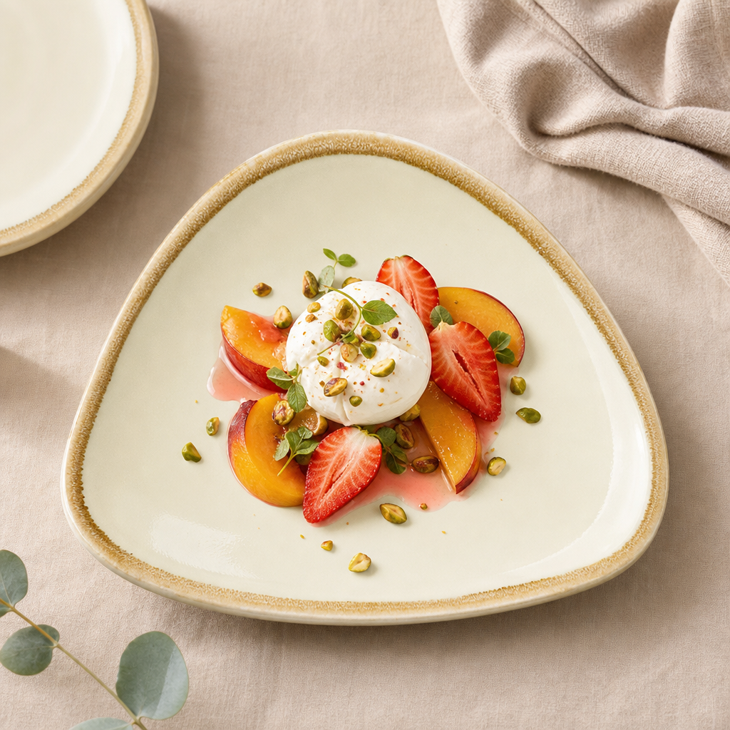 Porcelain Triangular Side Plates 165mm for Serving Starters & Desserts