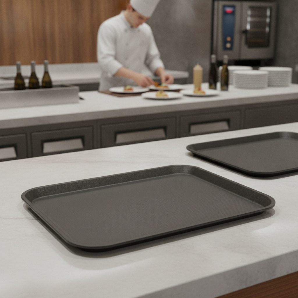 Polypropylene Non-Slip Tray Black 410mm for Bars & Restaurants