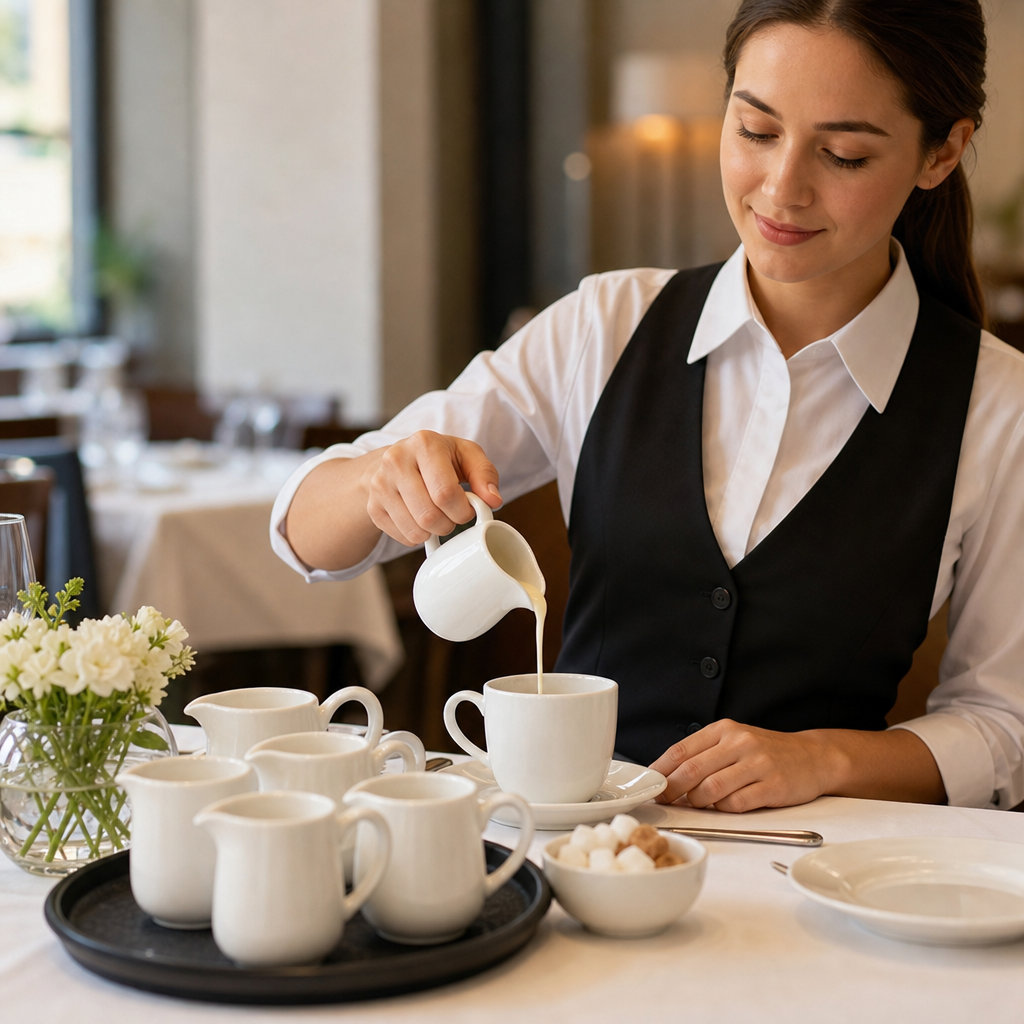 Bone China White Jugs 120ml for Hotels & B&Bs (Pack of 6)